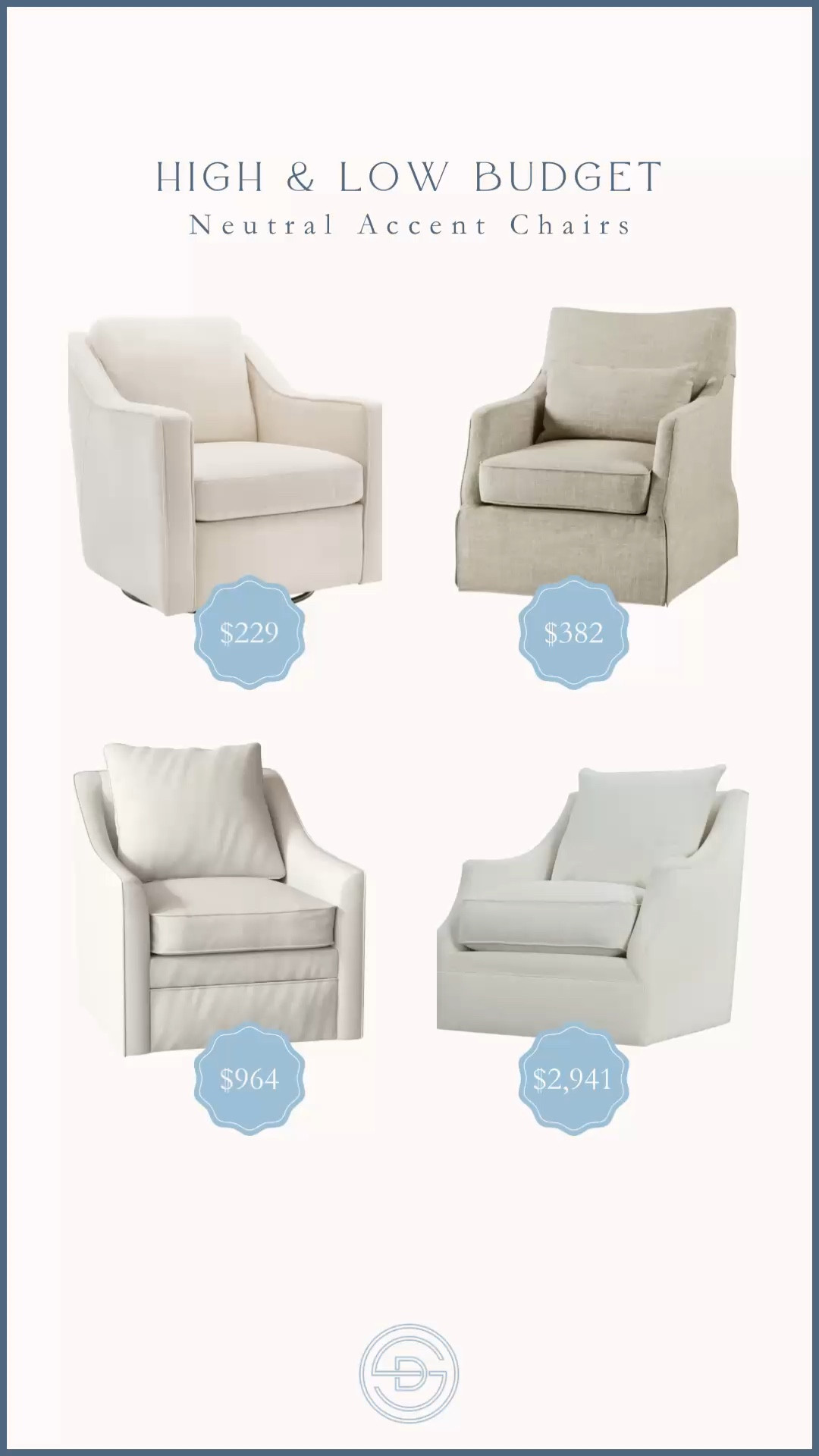 Shop neutral accent chairs - both high and low budget. Are you team splurge or save on these accent chairs? 

Affordable accent chair | neutral accent chair | living room chair | swivel chair  

@Wayfair #ad #wayfair #wayfairpartner 

#LTKHome #LTKSaleAlert
