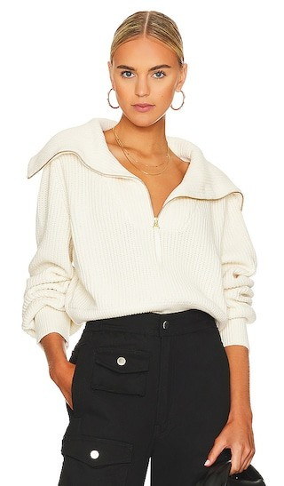 Varley Mentone Half Zip in Cream. - size M | Revolve Clothing (Global)