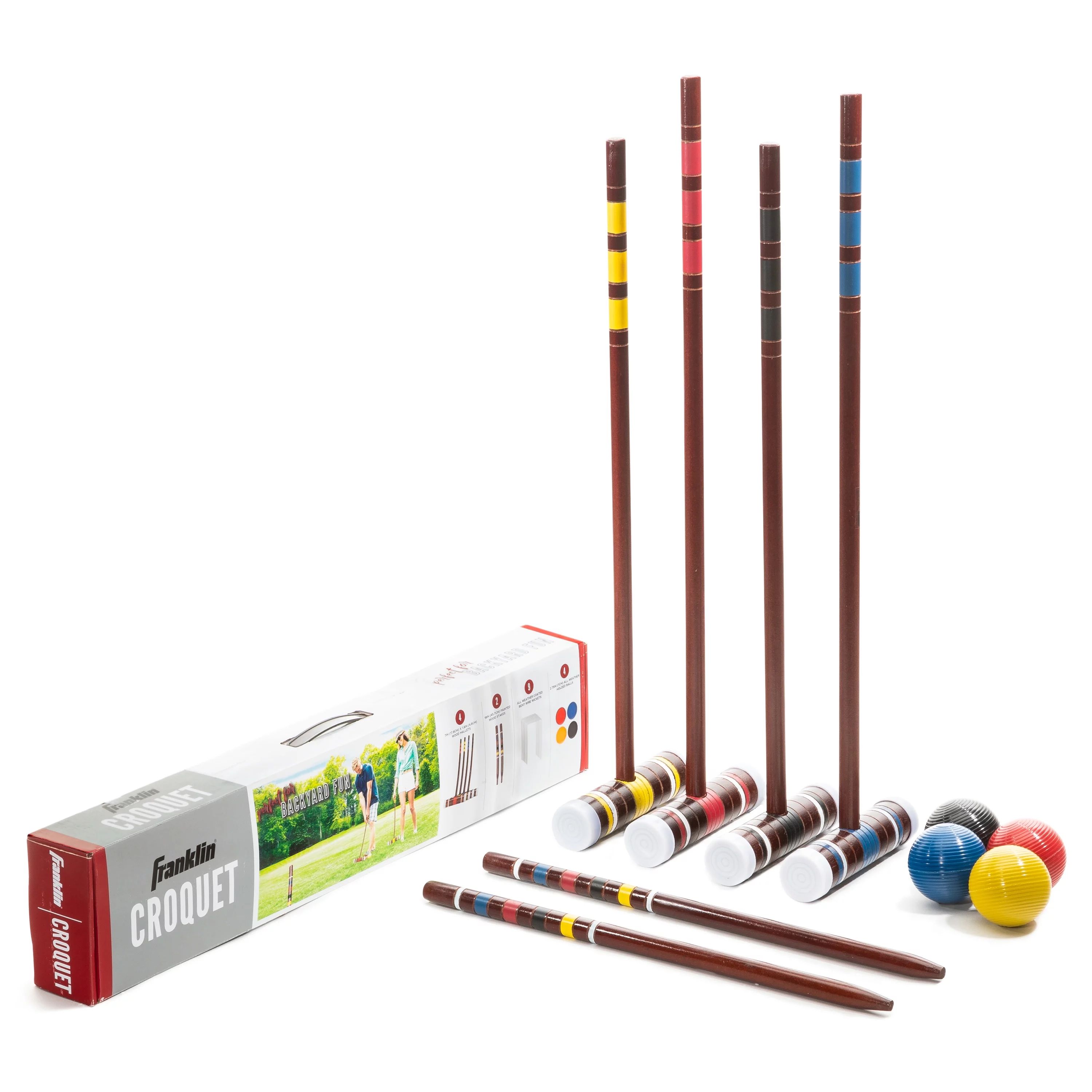 Franklin Sports Croquet Set - Includes 4 Croquet Wood Mallets, 4 All Weather Balls, 2 Wood Stakes... | Walmart (US)