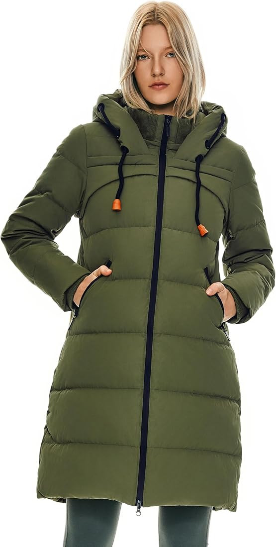 Orolay Women's Thickened Winter Down Coat Hooded Puffer Long Jacket with Pocket | Amazon (US)