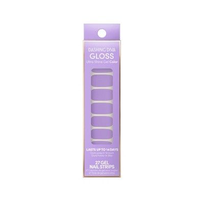 Dashing Diva Gloss Gel Nail Art Strips - Enchanted Lilac - 32ct | Target
