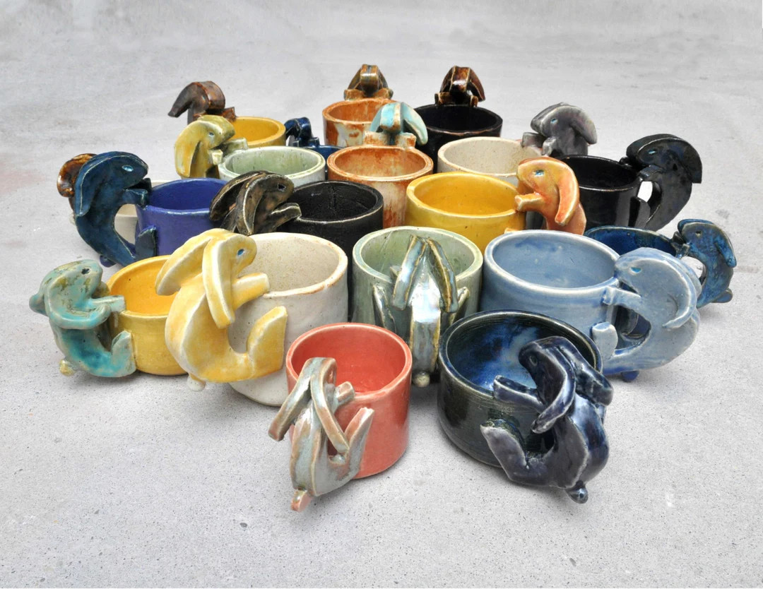 Rabbit Pottery Ceramic Handmade Easter Bunny Rabbit Mug Tea Coffee Cup Functional Art Gift Custom... | Etsy (US)