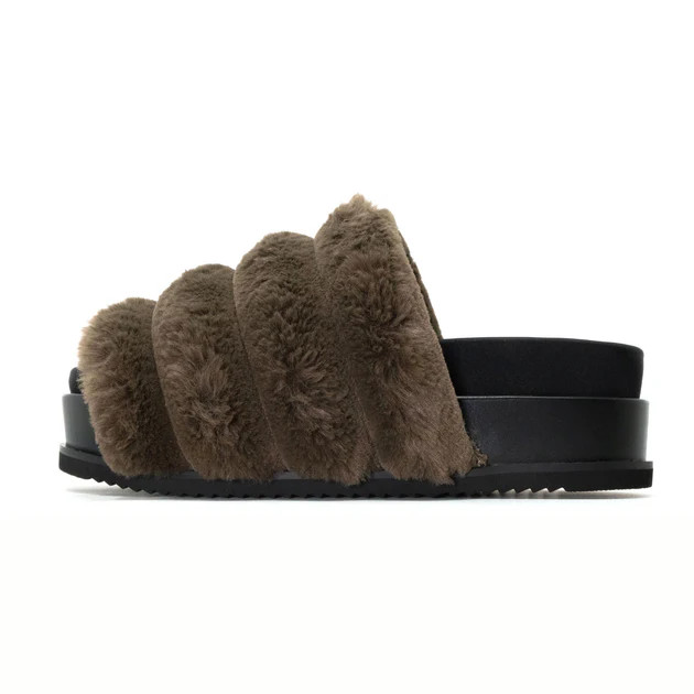 ROAM BUNNY STACK PLATFORM KHAKI FAUX FUR | ROAM