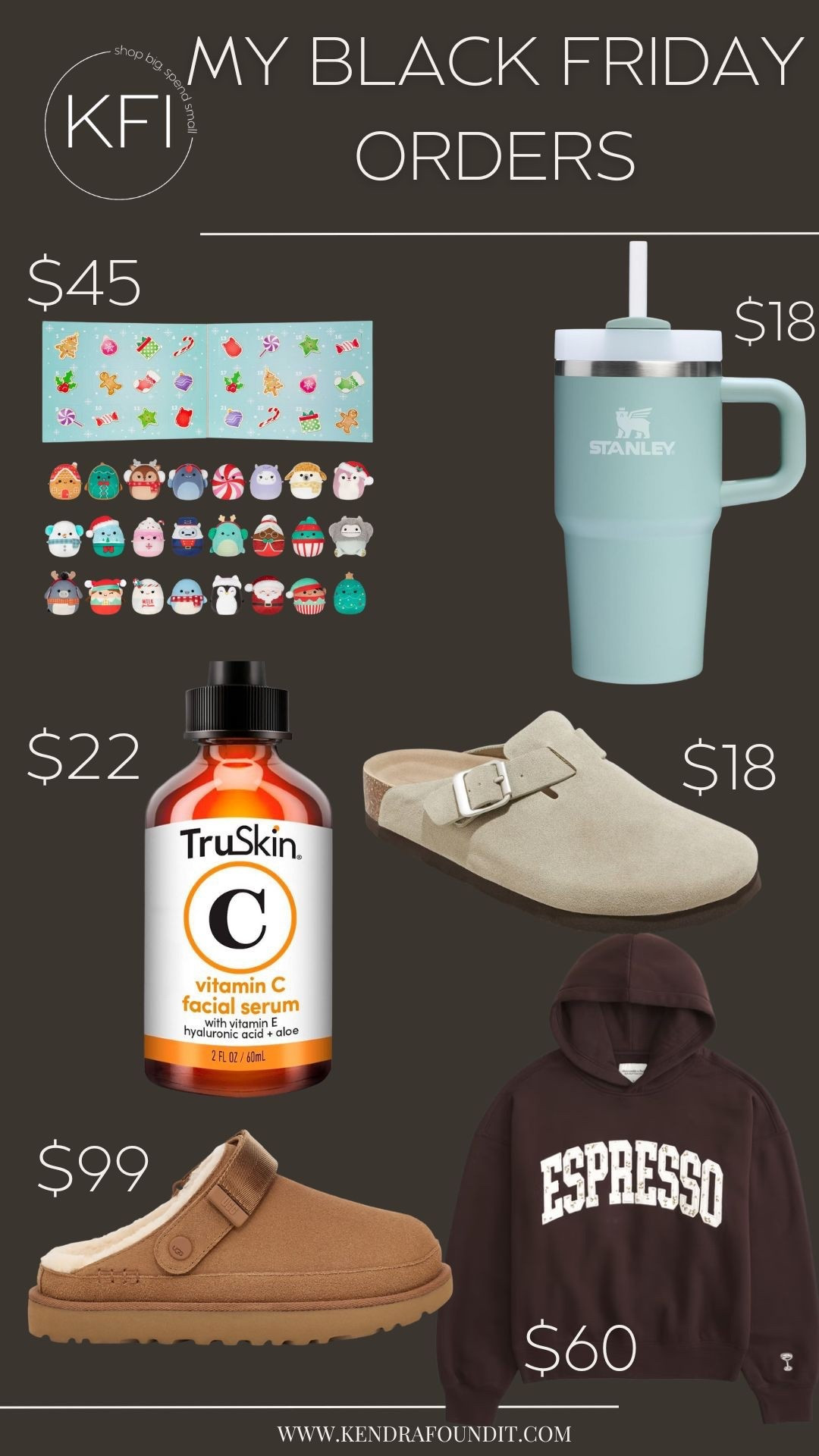 My Black Friday orders are rolling in and I have zero regrets 😅
I grabbed a few fun things for my daughter (a squishmallow advent calendar, are you kidding!?) trying the viral Amazon TruSkin vitamin C serum, and finally ordered the mini Stanley I’ve had in my cart for weeks. The cozy girl uniform is also secured: UGG-style clogs (a gift for someone), the cutest espresso hoodie for me, and the Target Birkenstock Boston clog dupe for everyday school drop-offs and errands.
If you’re shopping Black Friday sales, these all make such good gifts and stocking stuffers—or “one for them, one for me” finds. Linked all my Black Friday finds here.

#LTKGiftGuide #LTKCyberWeek #LTKSaleAlert