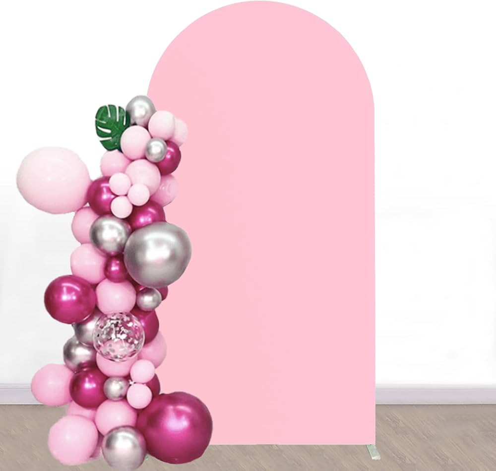 6.6 FT Arch Pink Arch Cover Stretchy Backdrop Round Top Chiara Backdrop Stand for Wedding Party B... | Amazon (US)