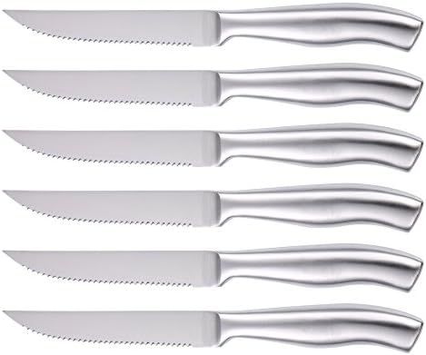 Steak Knives Set of 6 Serrated Stainless Steel,Dishwasher Safe | Amazon (US)