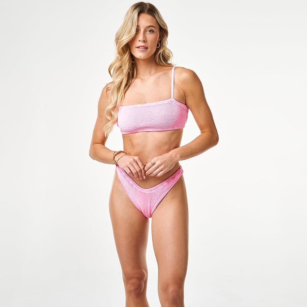 KUT & SO Crinkle Bikini Sets for Women – 2 Piece Swimsuit with Spaghetti Straps – Womens Biki... | Amazon (US)