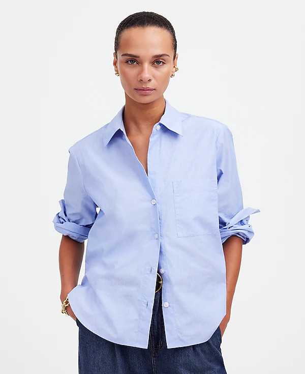 Easy Y-Neck Button-Up Shirt | Madewell
