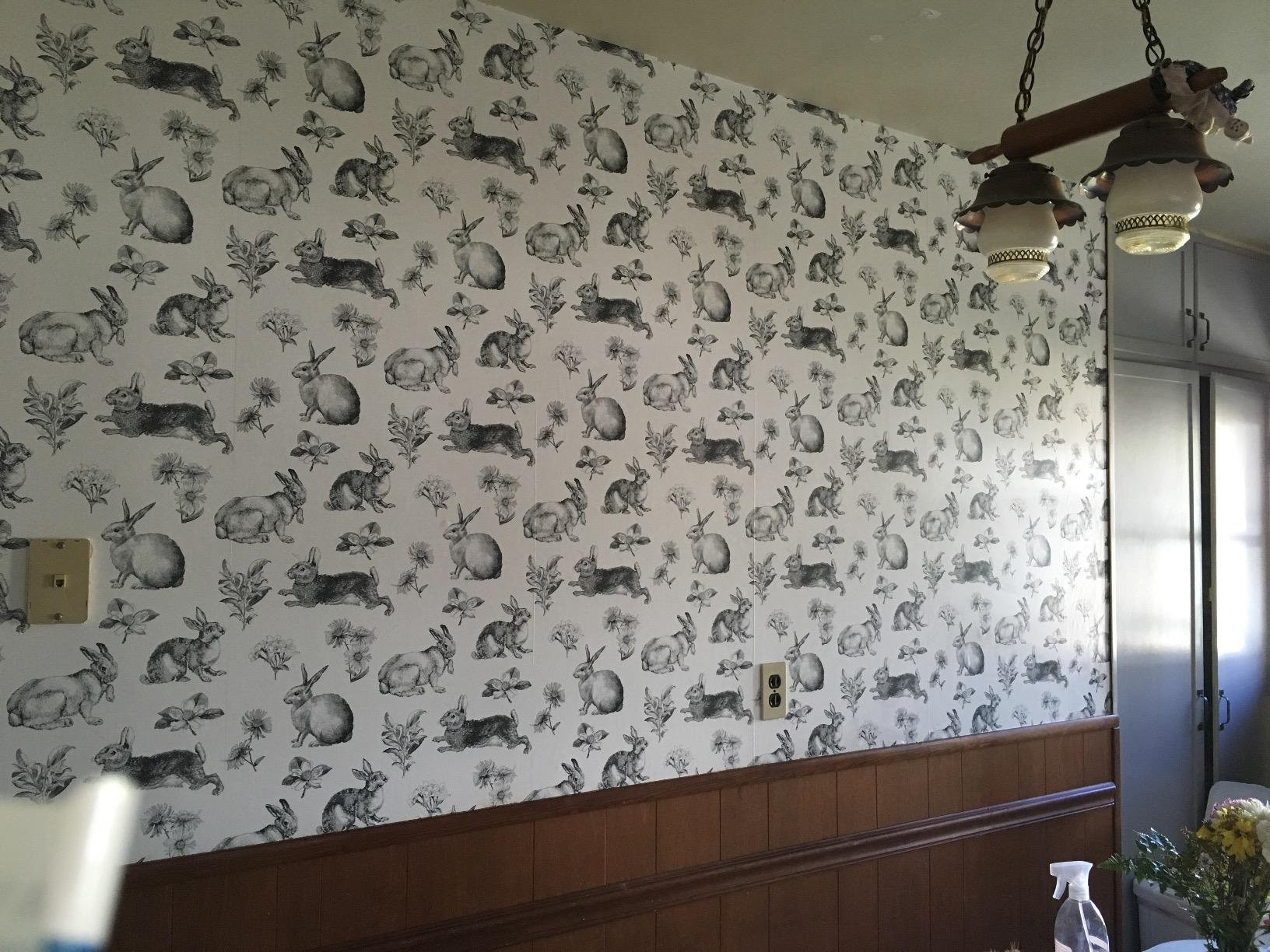 RoomMates York Wallcoverings Bunny Toile Spray and Stick Removable Wallpaper, Black / White | Amazon (US)