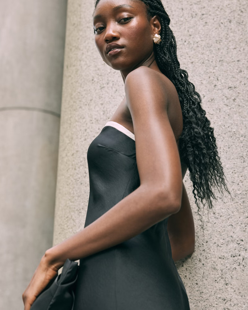 Women's The A&F Julia Slip Strapless Bow Detail Maxi Dress | Women's The A&F Wedding Shop | Aberc... | Abercrombie & Fitch (US)