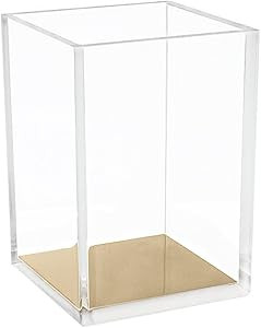 HBlife Acrylic Pencil and Pen Holder, Rose Gold Desktop Stationery Organizer Modern Design Office... | Amazon (US)