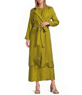 Buru Belted Wrap Collared Trench Coat - XXL | Dillard's