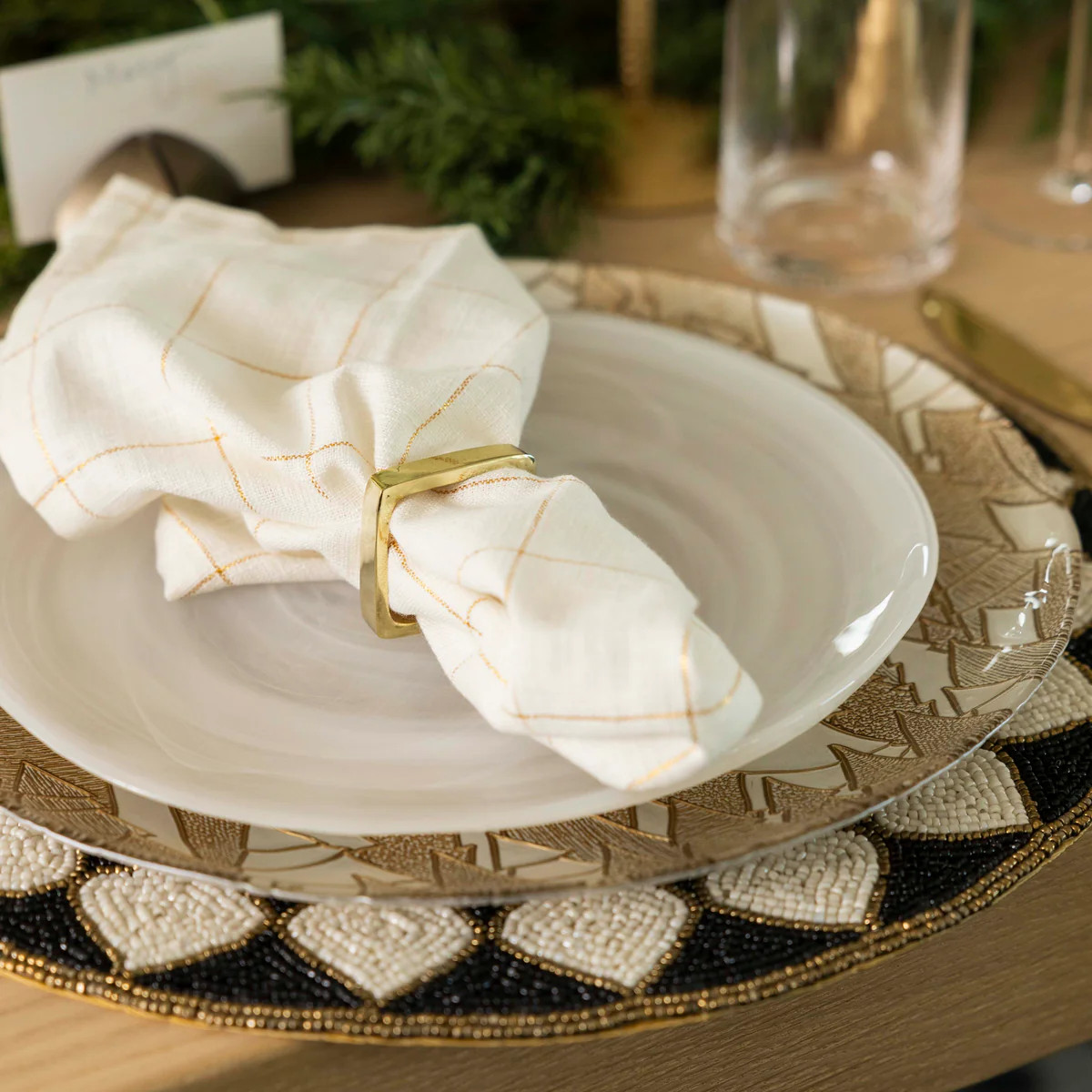 Gold Squares Napkin Set | Modern Locke