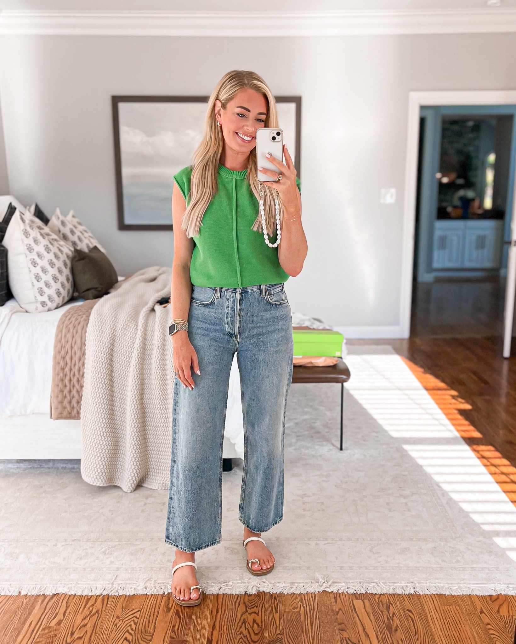 Wearing a small in the sweater tank & 26 in the jeans

Amazon top, straight leg jeans, jeans, sandals, target sandals, summer outfit, weekend outfit, casual outfit, Amazon jewelry 

#LTKStyleTip #LTKFindsUnder50 #LTKSeasonal