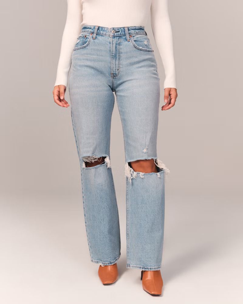 Curve Love 90s Ultra High Rise Relaxed Jeans | Abercrombie & Fitch (US)