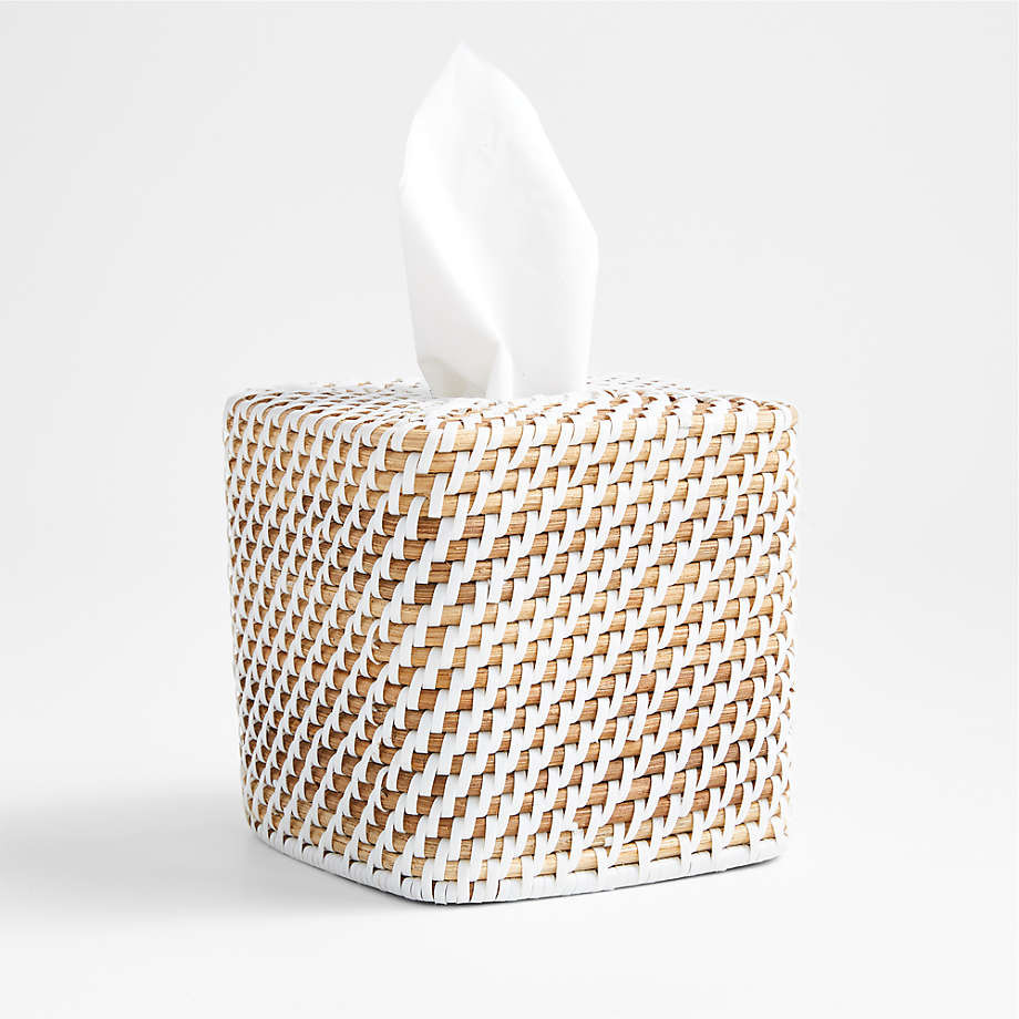 Sedona Honey Square Tissue Box Cover + Reviews | Crate & Barrel | Crate & Barrel
