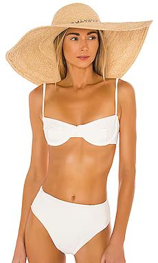florabella Tracey Hat in Natural & White from Revolve.com | Revolve Clothing (Global)