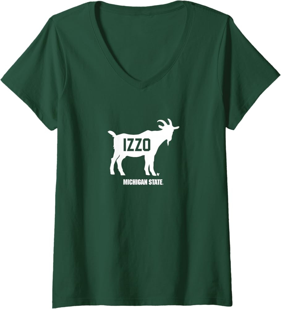 Womens Michigan State Basketball: Izzo Goat V-Neck T-Shirt | Amazon (US)