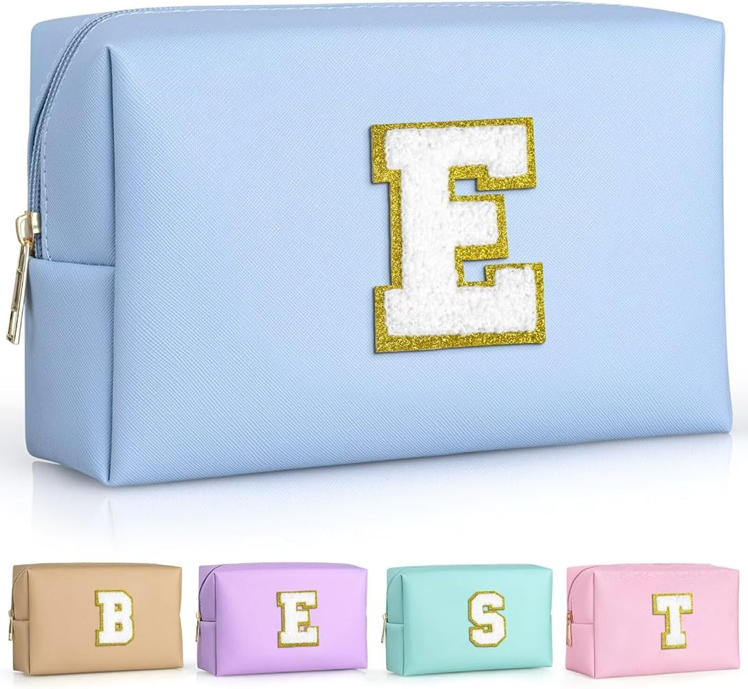 TOPEAST Monogrammed Gift for Women Girls, Personalized Initial Makeup Bags Cosmetic Bag with Zipp... | Amazon (US)