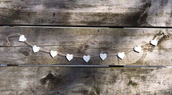 Clay heart garland, wedding banner, heart string decor, bridal shower, Valentine's Day, custom ha... | Etsy (US)