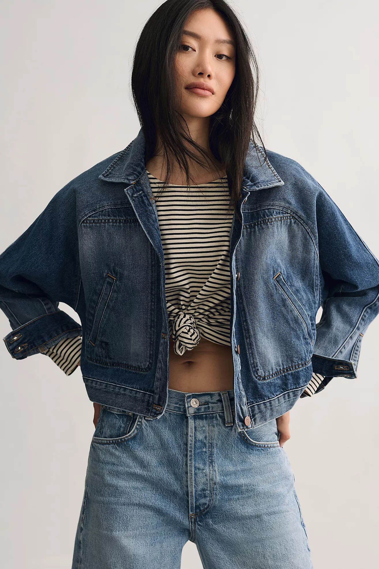 Pilcro Dolman Crop Denim Trucker Jacket | Anthropologie (US)