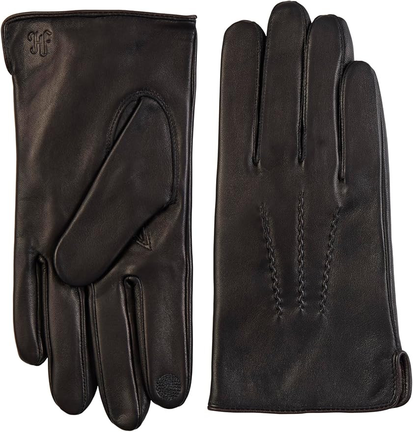 Hickey Freeman Men’s Leather & Cashmere Touch Screen Compatible Gloves | Amazon (US)