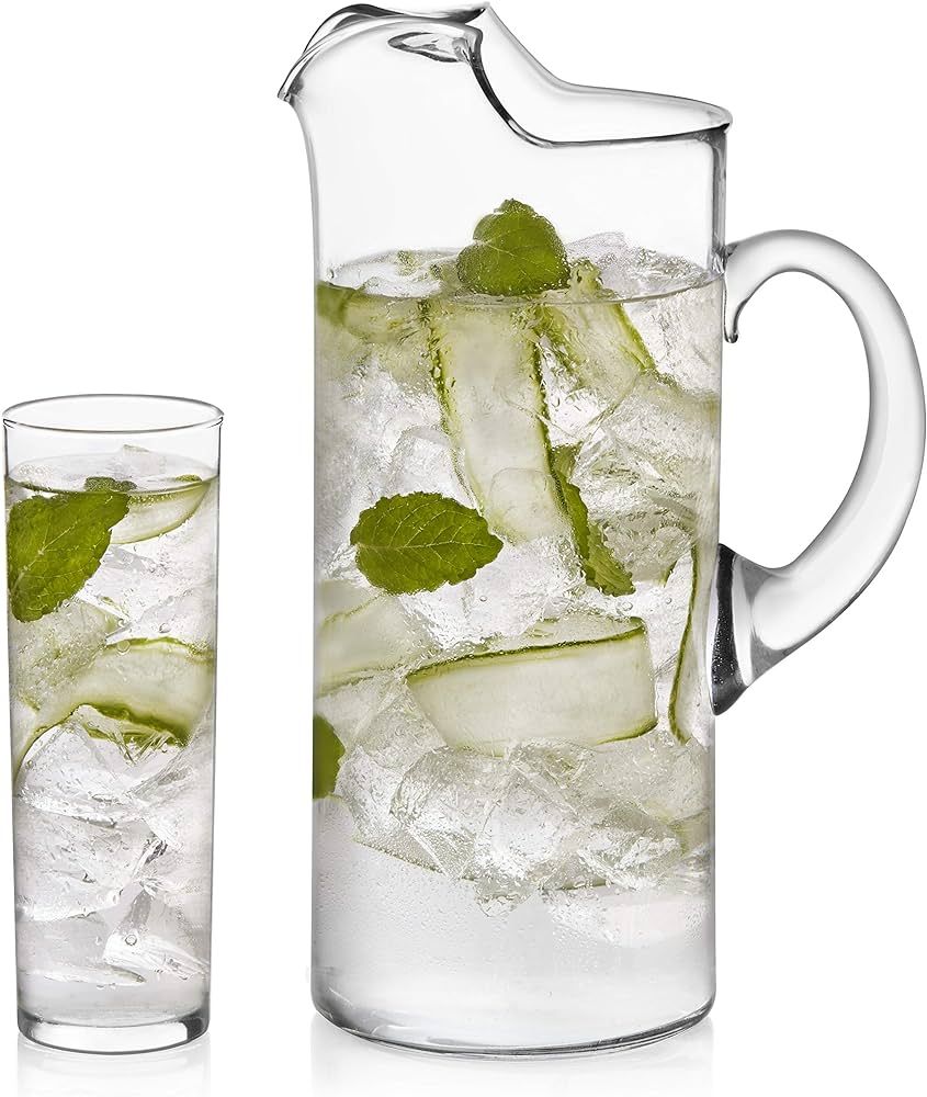 Libbey Modern Bar Boozy Brunch Entertaining Set with 6 Highball Glasses and Pitcher | Amazon (US)