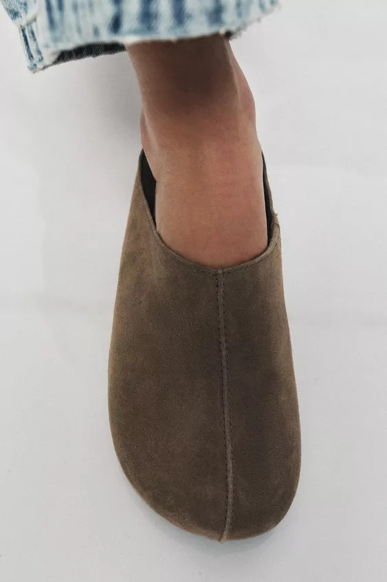 SPLIT SUEDE CLOGS | Zara FR