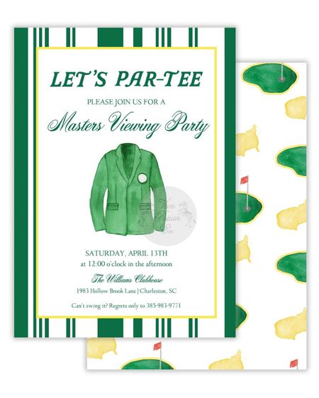 The cutest digital download invite you can personalize for your own Masters Party or golf themed party. I think these are so cute for Hole in One 1st birthday celebrations too! 

#LTKhome #LTKfindsunder50 #LTKparties