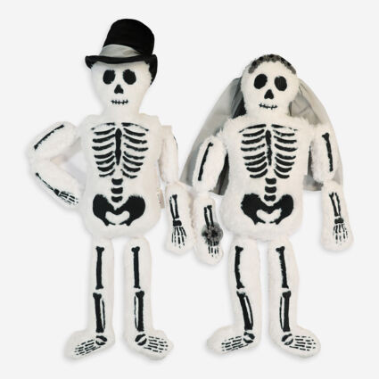 Two Pack White & Black Skeleton Cushions 70x26cm | TK Maxx