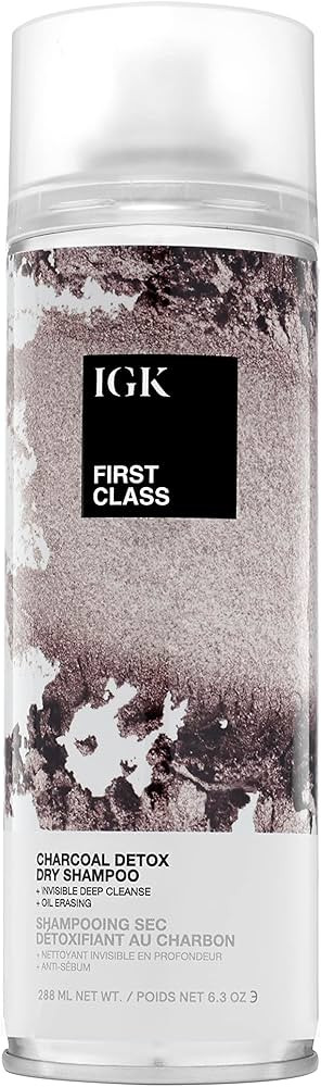 IGK FIRST CLASS Charcoal Detox Dry Shampoo | Volume + Soothes Scalp + Balance Oil | Vegan + Cruel... | Amazon (US)