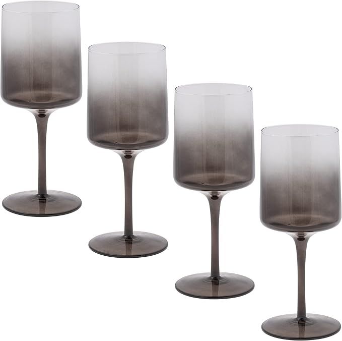 Karma Mid Century Wine Glass Gray Ombre Set Of Four | Amazon (US)