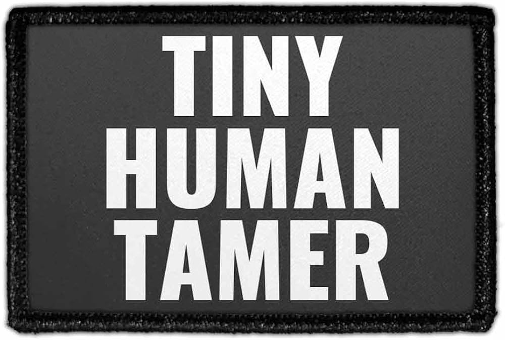 Tiny Human Tamer | Hook and Loop Attach for Hats, Jeans, Vest, Coat | 2x3 in | by Pull Patch | Amazon (US)