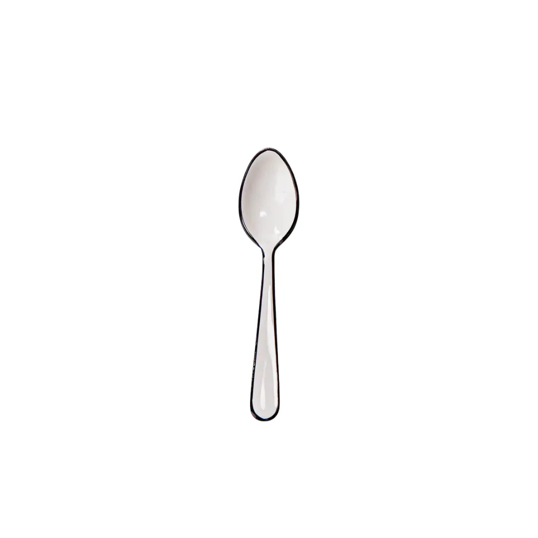 White Enamel Teaspoon | Pink Antlers