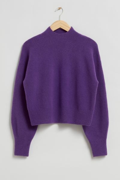 Mock Neck Sweater - Purple - Ladies | H&M GB | H&M (UK, MY, IN, SG, PH, TW, HK)