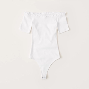 Off-The-Shoulder Ruffle Bodysuit | Abercrombie & Fitch (US)