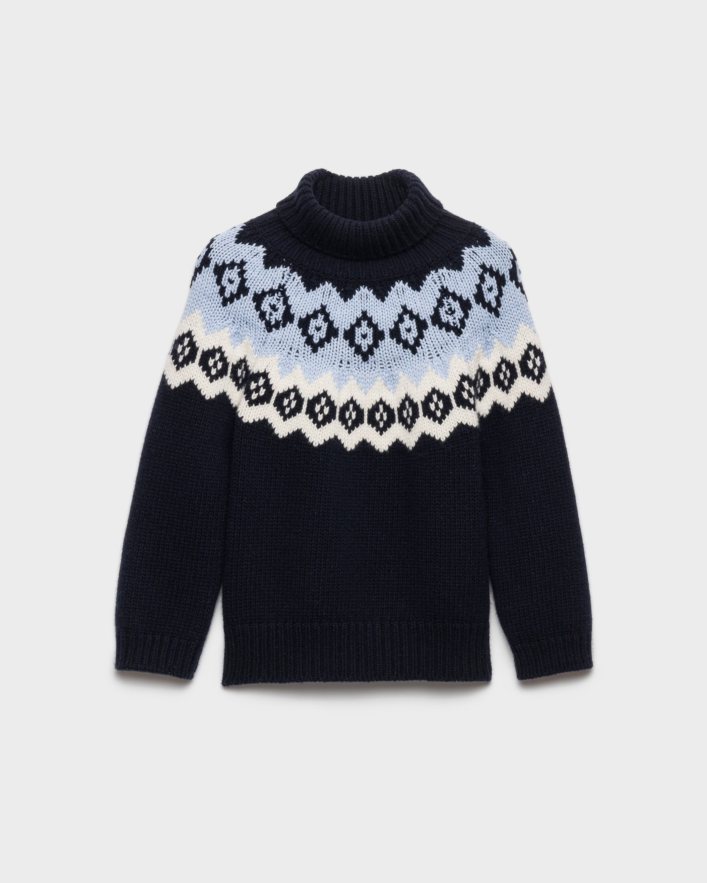 Blue/beige Wool And Cashmere Sweater | PRADA | Prada INT