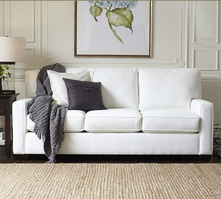 Buchanan Square Arm Upholstered Sleeper Sofa with Memory Foam Mattress | Pottery Barn (US)