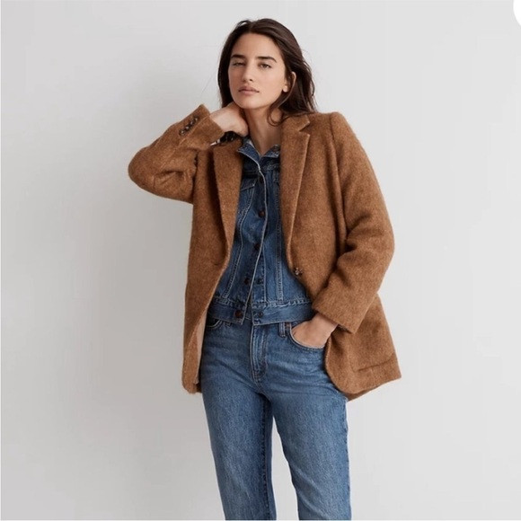 New! MADEWELL Boucle Larsen Blazer size SMALL toffee Larson jacket | Poshmark