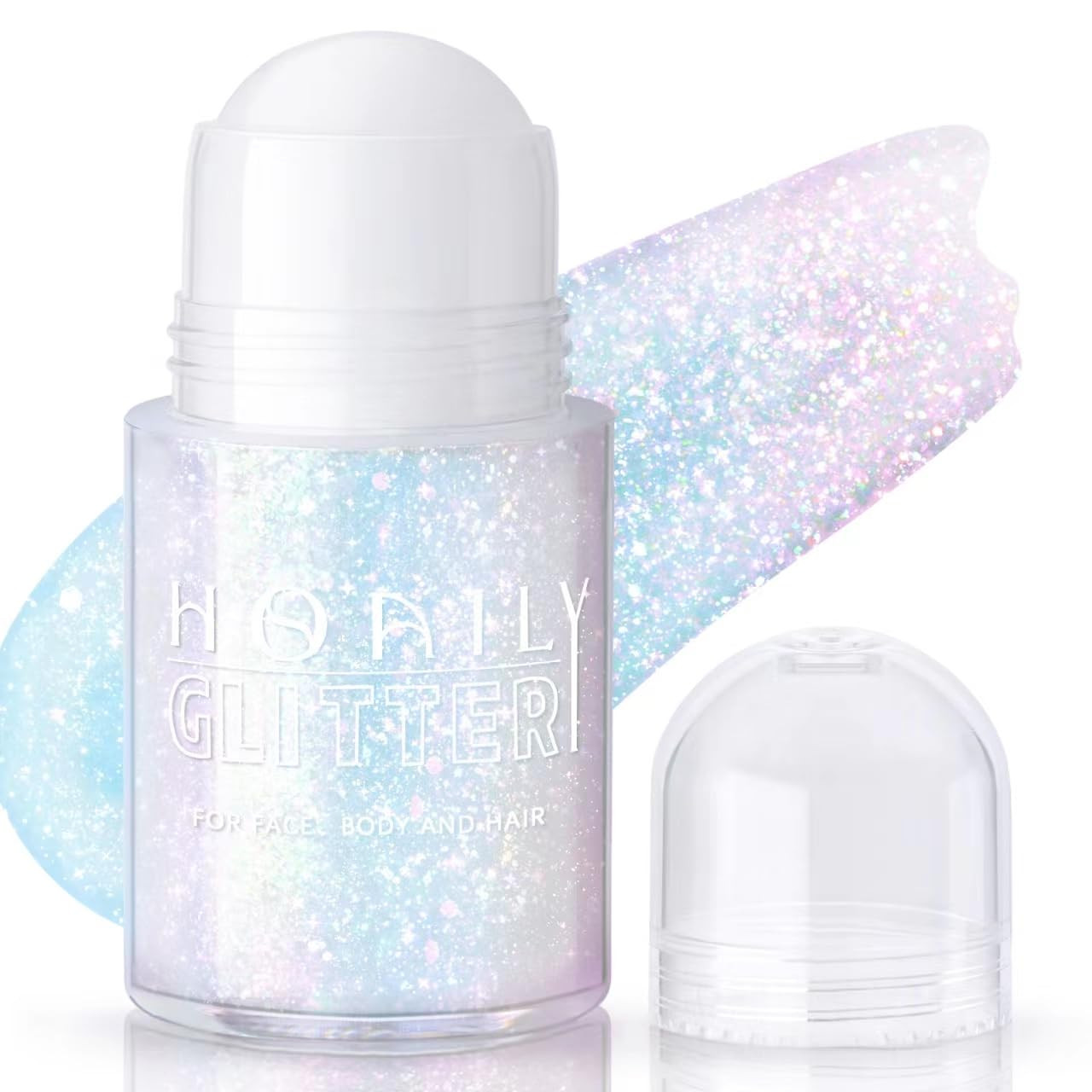 Roll-on Holographic Body Glitter Gel for Face Hair, Chameleon Color Changing Glitter Gel Under Li... | Amazon (US)