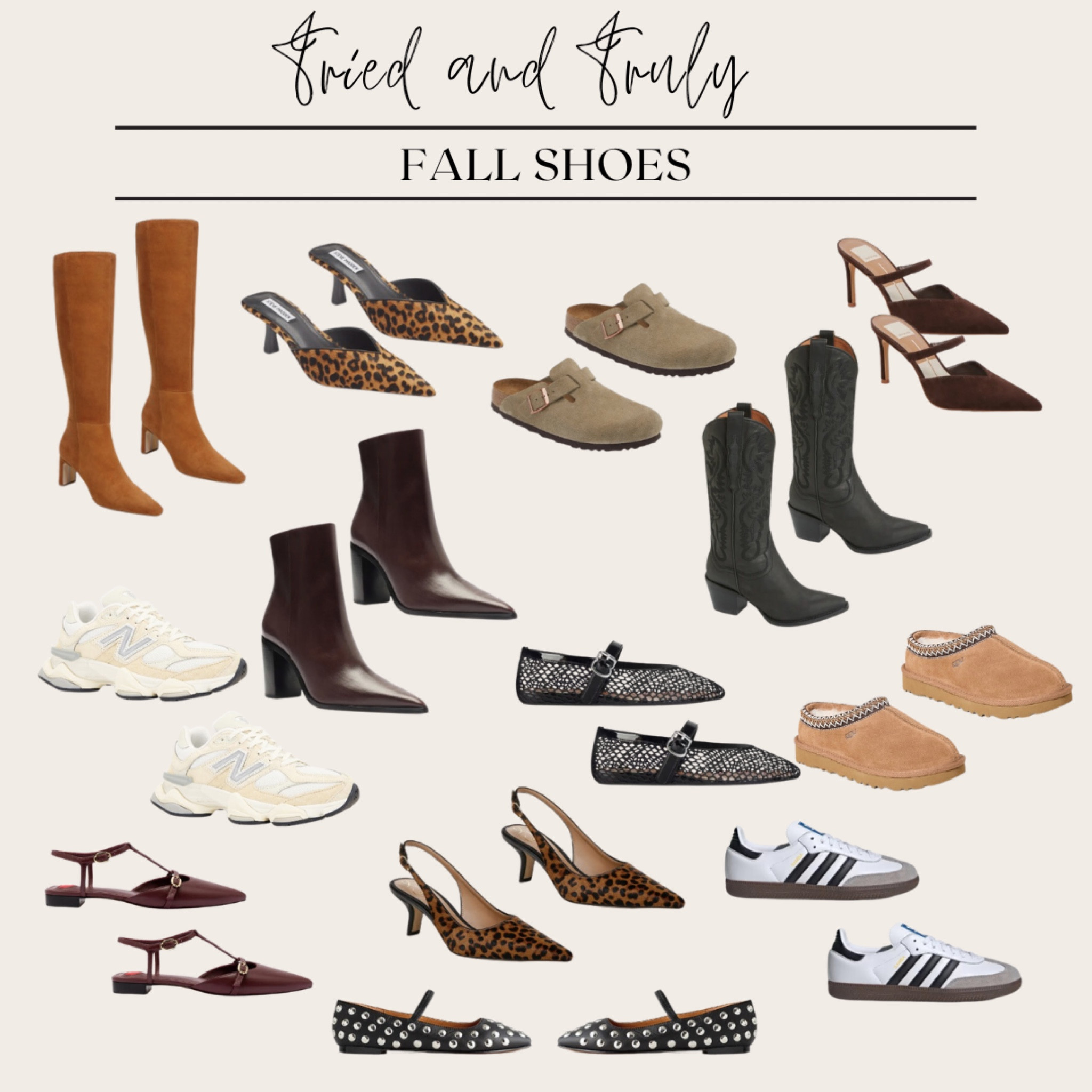 Fall Shoes 

Boots, booties, sneakers, leopard, flats, uggs, mesh mary janes, ballet flats, mules, new balance, adidas, Birkenstocks, western. 

#LTKShoeCrush #LTKStyleTip #LTKSeasonal