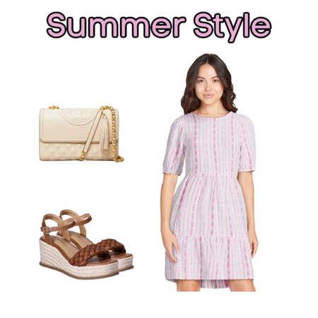 Summer style outfit. This pink and white dress and cute brown wedges are Walmart finds. The handbag is a favorite of mine. It comes in 2 other colors. 
Walmart fashion
Summer style 

#LTKFindsUnder50 #LTKFindsUnder100 #LTKStyleTip
