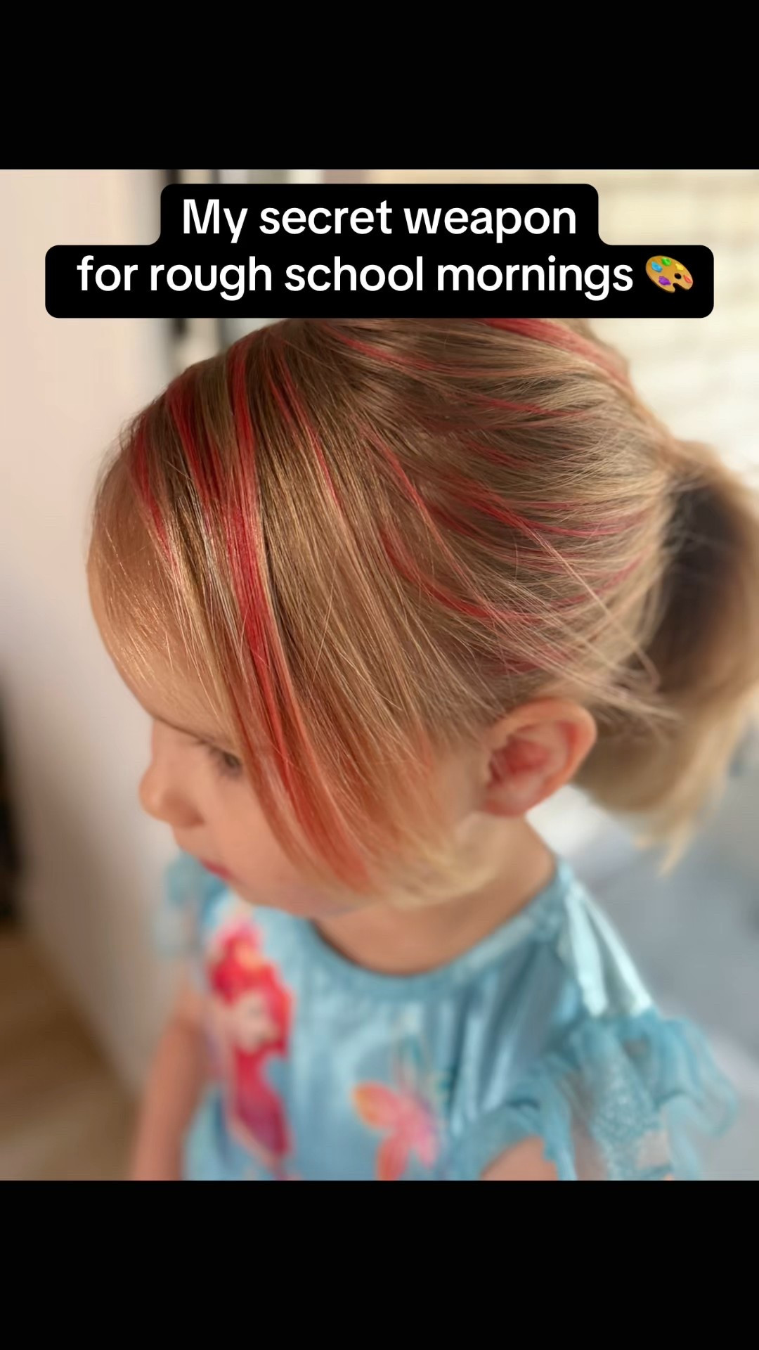 We usually just do a streak or two but today was pajama day and Ariel was the theme so red it is! It’s gets her so excited about going when typically she’s grouchy.  If your child has dark hair you could do tinsel! #momhacks 

#LTKKids #LTKmomlife #LTKValentine