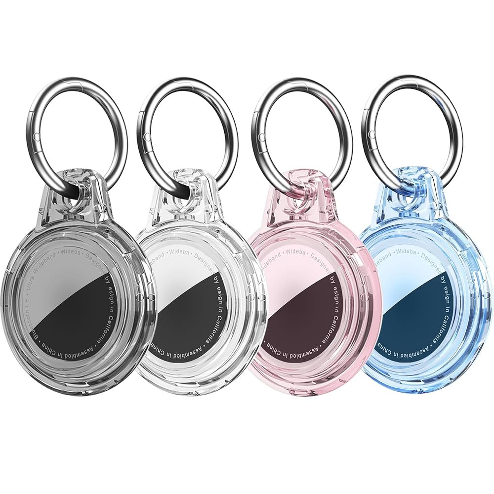 4 Pack for Apple AirTags Holder, Waterproof Clear AirTags Case for Apple Air Tag with AirTags Key... | Amazon (US)