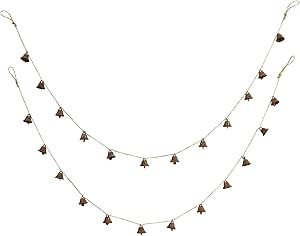 U/B Rust Bell Hanging String of 12 Bells Christmas Jingle Bells Wall Hanging Handicrafts Bells Me... | Amazon (US)