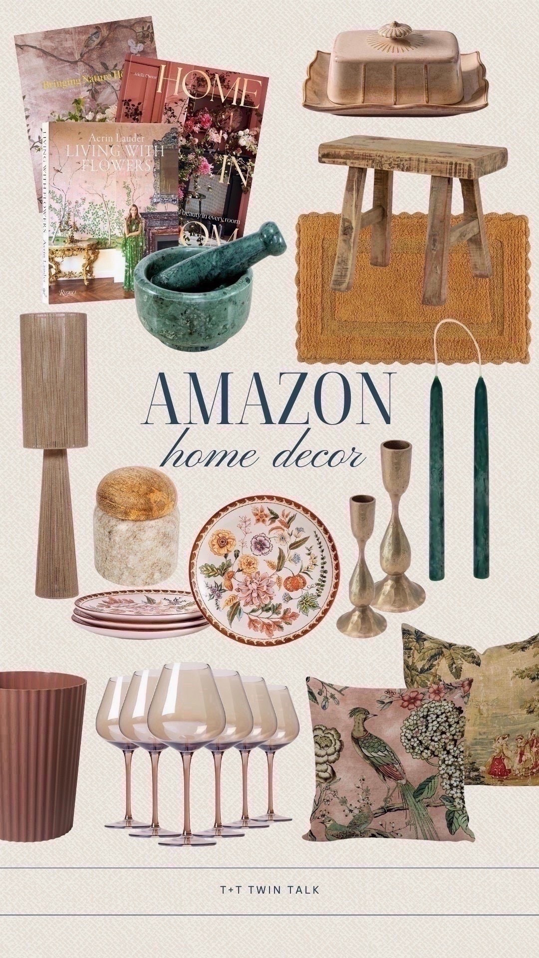 These Amazon home decor finds add a fresh touch to any space. From floral plates to a soft mat and elegant candlesticks, each piece brings warmth and personality. An easy way to refresh your home without overspending.

#LTKHome #LTKSeasonal #LTKOver40