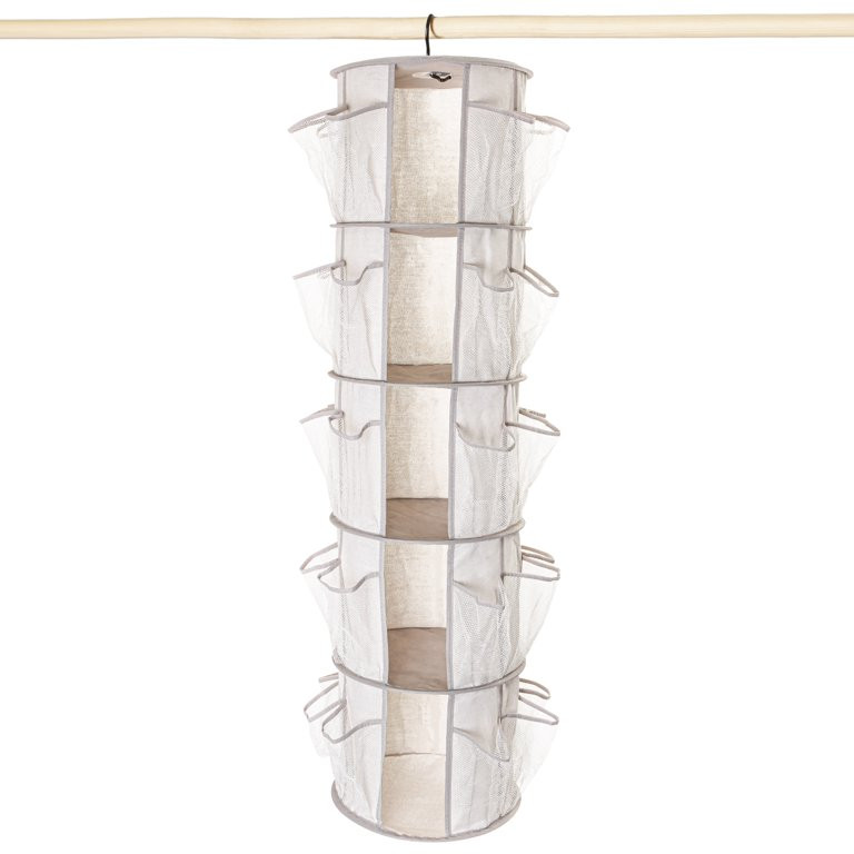 Mainstays 5-Tier/40-Pocket Canvas Carousel Organizer - Closet Storage-Hanging Storage | Walmart (US)