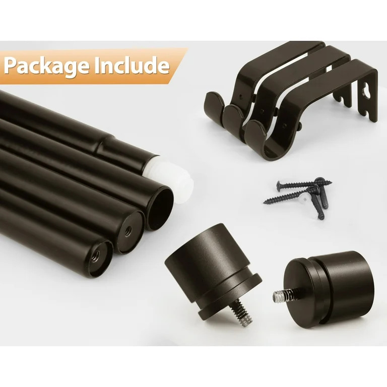 KAMANINA 1" Adjustable Heavy Duty Single Curtain Rod with Cap Finial, 28 - 48", Bronze - Walmart.... | Walmart (US)