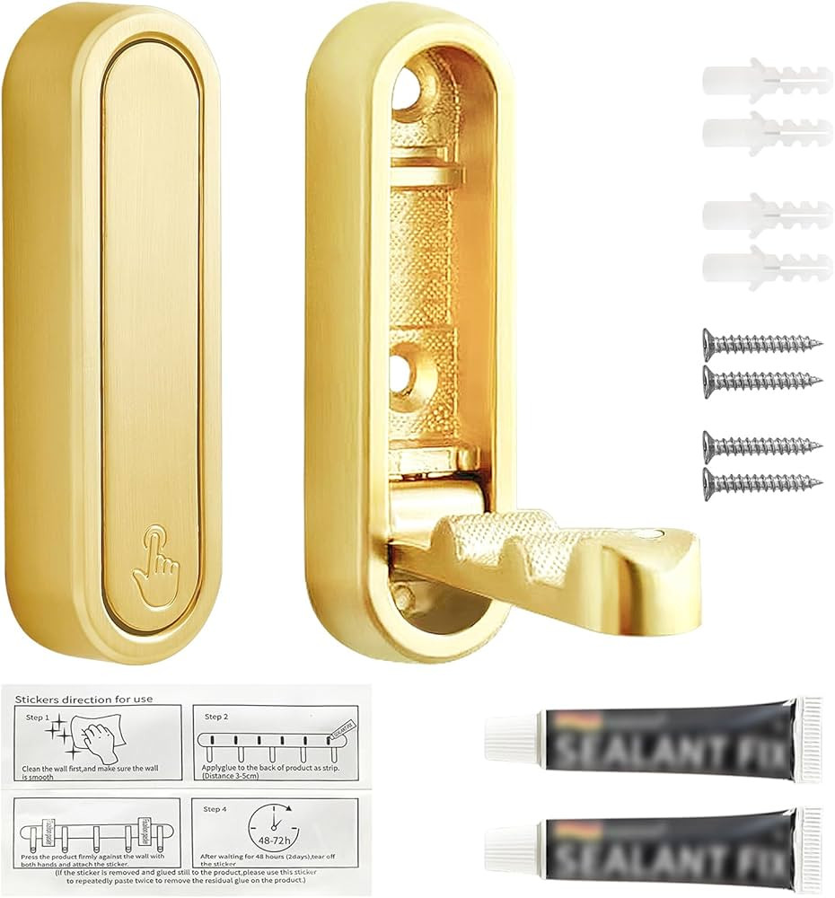 Foldable Wall Hook – Heavy Duty Zinc Alloy Coat Hook, Space-Saving & Rust-Proof for Bathroom, K... | Amazon (US)