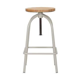 StyleWell Riverbed Brown Metal Adjustable Backless Counter Stool with Swivel (14.17 in. W x 24.41... | The Home Depot